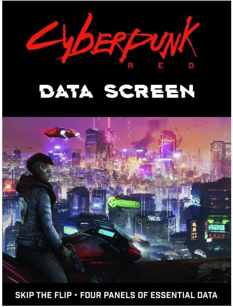 テーブルトップRPG Cyberpunk RED Data Screen ゲームマスタースクリーン サイバーパンク ナイトシティ 4パネル GM用 ルール参照表 プレイヤー用アート 没入感 セッション効率化 テンポよい進行 ダイス隠し 即興調整