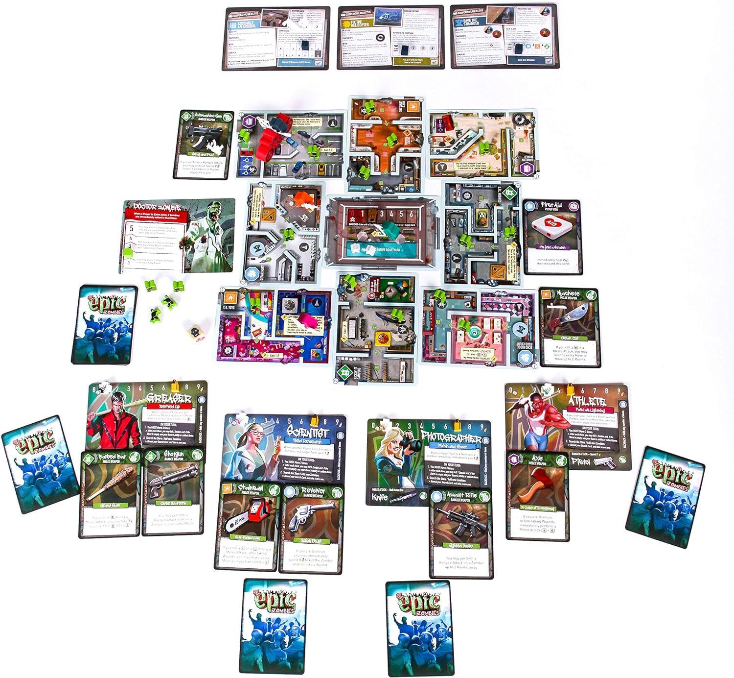 ボードゲーム Tiny Epic Zombies スコット・アルメス 小型コンパクト 多彩なプレイモード ゾンビサバイバル ITEMeeplesシステム 探索戦闘協力プレイ ソロ対応 14歳以上 プレイヤーパワー 可変ダイス推奨時間30から60分 