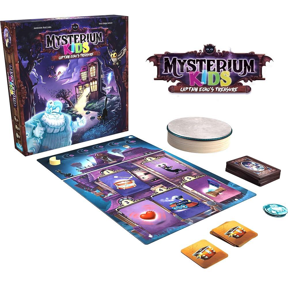 ボードゲーム Mysterium Kids Captain Echo Treasure アントニン ボッカラ イヴ ヒルシュフェルド オリヴィエ ダンシン 探索協力型 音の手がかり タンバリン演出 受賞歴多数 想像力集中力育成 世界評価定番 年齢六歳以上 