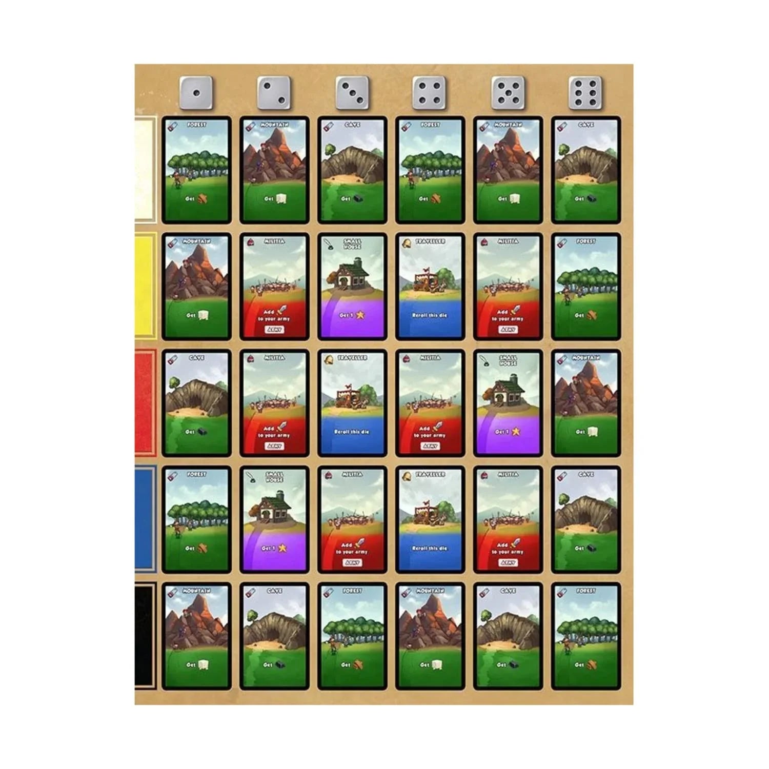 ボードゲーム Dice City By Royal Decree 拡張版 Alderac Entertainment Group 女王の勅令 新首都建設 戦略的資源管理 貿易拡充 ロケーションカード 女王の計画カード 軍隊トークン 6面ダイス 1ー4人用 14歳以上 45分以上 