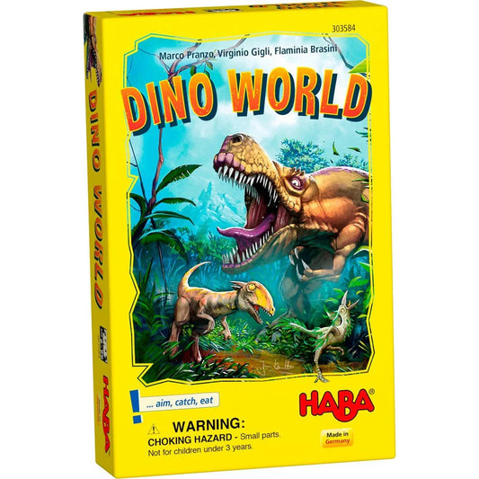 アクションカードゲーム Dino World ディノワールド Haba 恐竜の狩り 先史時代の自然 6歳以上 2-4人 10-15分 プレイ 短時間集中 簡単ルール 家族で楽しめる 教育的要素 手先の器用さ 空間認識 戦略思考 向上 安全素材 使用