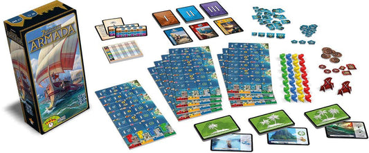 ボードゲーム 7 Wonders Armada 7 Wonders 拡張セット 造船所ボード 艦隊管理 海洋要素 24枚の新Armadaカード 27枚の島カード 多彩な効果 海軍力強化 商業文化科学発展 新たな島探索 海戦トークン 軍事紛争搭乗トークン 