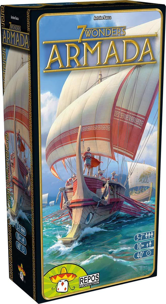 ボードゲーム 7 Wonders Armada 7 Wonders 拡張セット 造船所ボード 艦隊管理 海洋要素 24枚の新Armadaカード 27枚の島カード 多彩な効果 海軍力強化 商業文化科学発展 新たな島探索 海戦トークン 軍事紛争搭乗トークン 