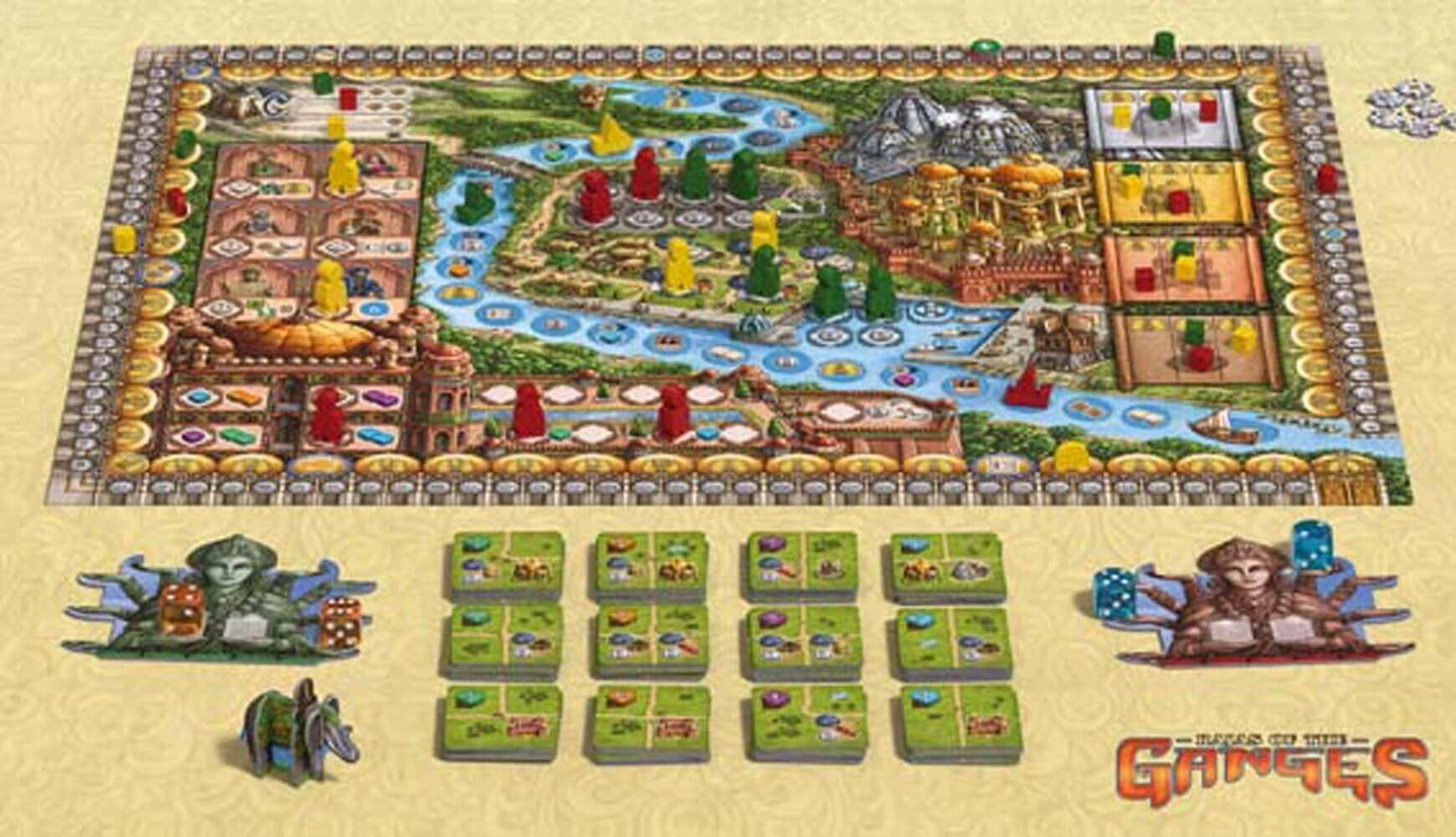 ボードゲーム Rajas of the Ganges ガンジスの王族たち インカ ブランド マルクス ブランド 戦略的ワーカープレイスメントゲーム 豪華コンポーネントとダイスシステムによるインド16世紀 ムガル帝国の歴史文化表現 
