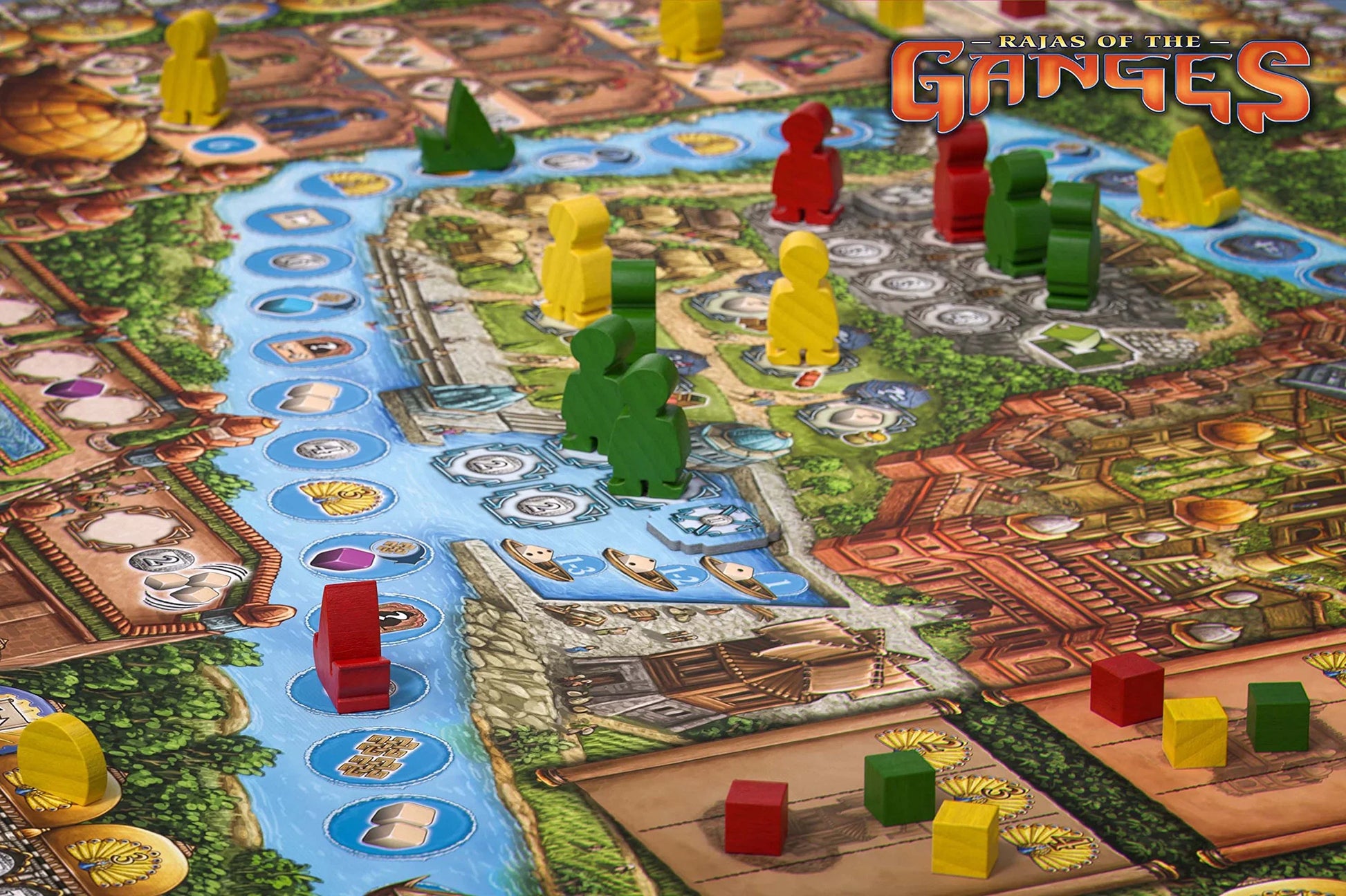 ボードゲーム Rajas of the Ganges ガンジスの王族たち インカ ブランド マルクス ブランド 戦略的ワーカープレイスメントゲーム 豪華コンポーネントとダイスシステムによるインド16世紀 ムガル帝国の歴史文化表現 