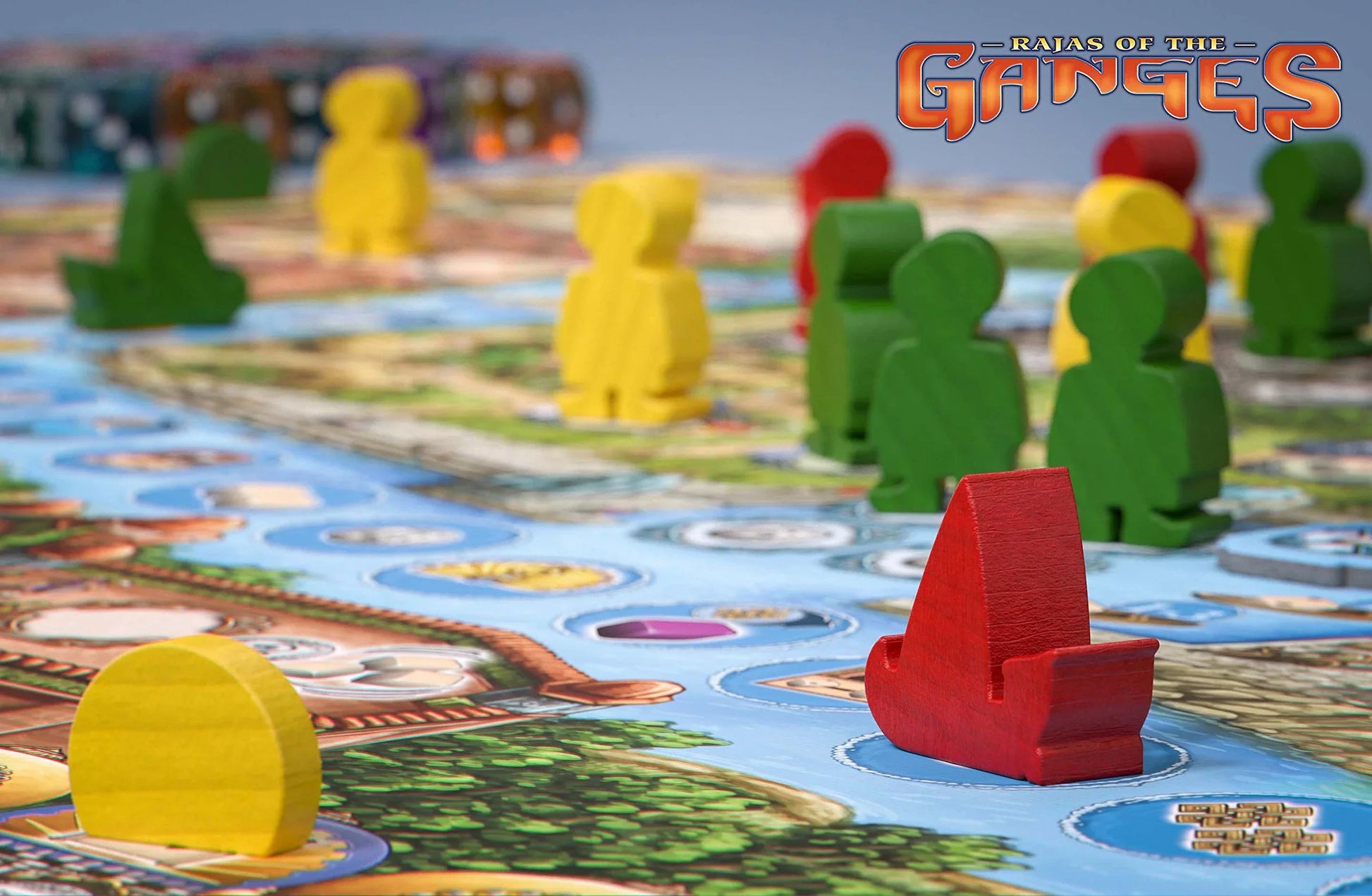 ボードゲーム Rajas of the Ganges ガンジスの王族たち インカ ブランド マルクス ブランド 戦略的ワーカープレイスメントゲーム 豪華コンポーネントとダイスシステムによるインド16世紀 ムガル帝国の歴史文化表現 