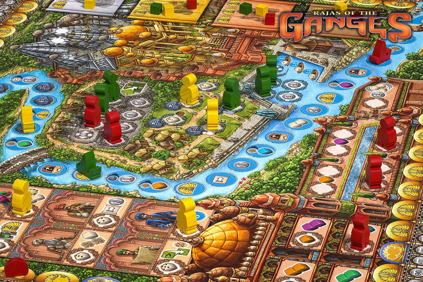ボードゲーム Rajas of the Ganges ガンジスの王族たち インカ ブランド マルクス ブランド 戦略的ワーカープレイスメントゲーム 豪華コンポーネントとダイスシステムによるインド16世紀 ムガル帝国の歴史文化表現 
