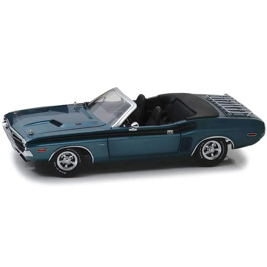 車模型 ダッジ チャレンジャー コンバーチブル 1/18スケール ダイキャスト ミニカー ブルー ボディカラー アメリカ代表 マッスルカー R/T 426立方インチ HEMIエンジン 425馬力 V8 サウンド オープンエア ソフトトップ 精密再現 クラシック スポーツ