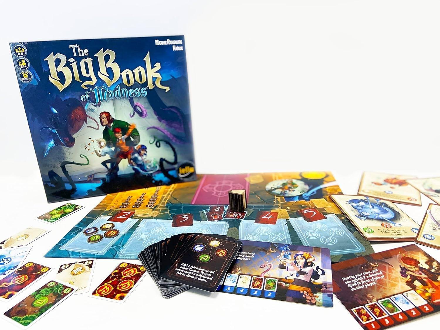 カードゲーム The Big Book of Madness アークライト協力型戦略要素呪文元素モンスター対戦魔法使い見習い 戦略的協力プレイ狂気管理デッキ構築ファンタジーテーマ緊張感高プレイ人数2-5人60-90分