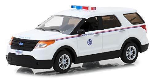 ミニカー フォード・エクスプローラー United States Postal Service 郵便警察仕様 ホワイト基調 青赤アクセントカラー ダイナミックフォルム 精巧なディテール ヘッドライト テールランプ ホイール ロゴマーク ルーフ赤色灯 1/43スケール