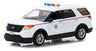 ミニカー フォード・エクスプローラー United States Postal Service 郵便警察仕様 ホワイト基調 青赤アクセントカラー ダイナミックフォルム 精巧なディテール ヘッドライト テールランプ ホイール ロゴマーク ルーフ赤色灯 1/43スケール