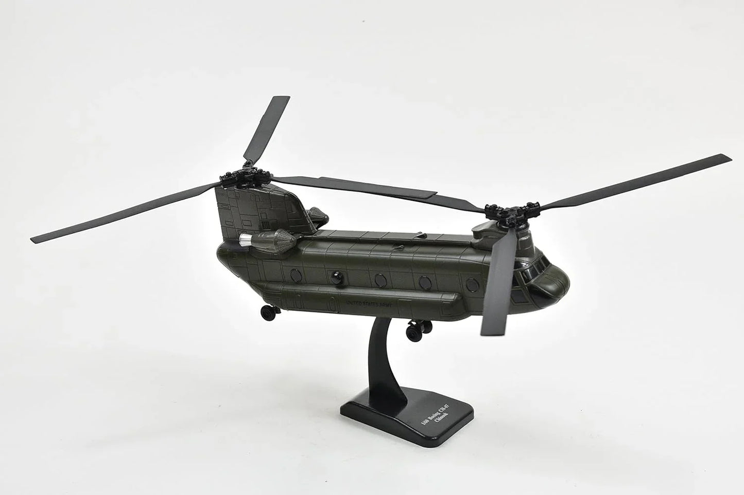 模型 世界の軍用ヘリコプター CH-47チヌーク ボーイング 1/60スケールモデル タンデムローター 精巧再現 力強いボディライン アメリカ陸軍仕様 配色 専用台座付 コレクション向け リアルフォルム 航空機ファン ミリタリー愛好家 初心者対応 飾り