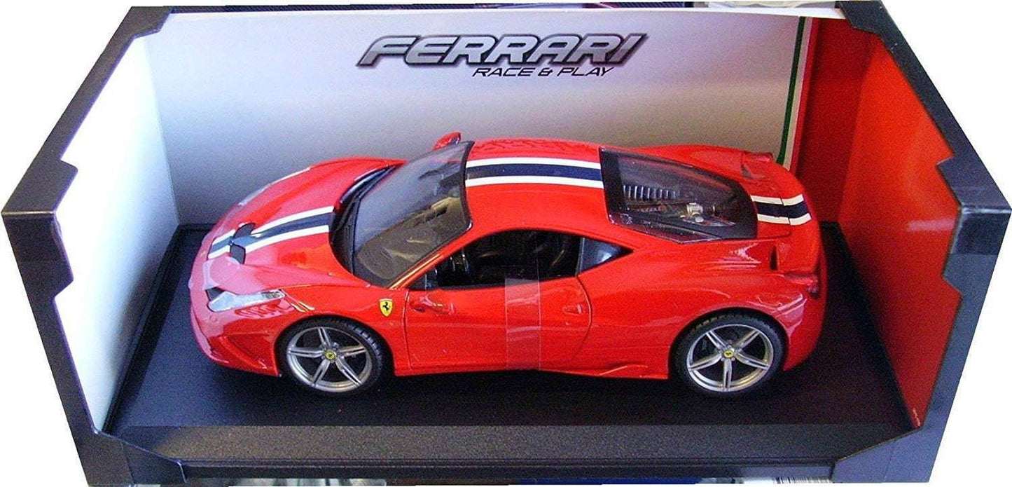 ミニカー Bburago ブラーゴ フェラーリ 458 スペチアーレ 1/18 スケール イタリア 高性能モデル 実車再現 流麗ボディライン 特徴的フロントグリル 大型リアディフューザー 細部まで精巧 コレクター向け 贈り物に最適 デスクアクセント スーパーカー愛好家必見