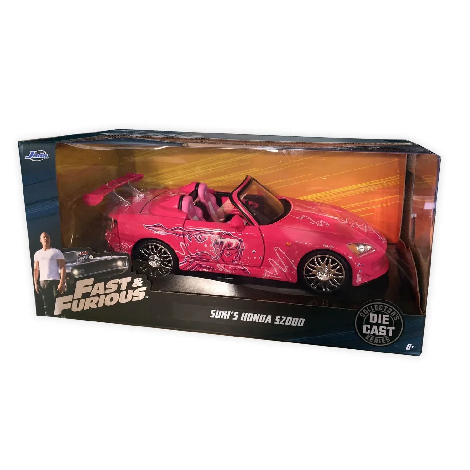 ミニカー ワイルドスピード ピンクスキーズホンダS2000 ダイキャストモデルカー 映画名シーン再現 ピンクボディ 女性らしさ 演出 高精細エクステリア インテリア エンジンルーム再現 1 24スケール 精巧設計 コレクション ギフトに最適