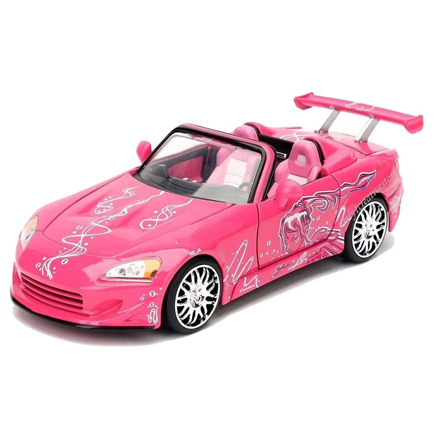 ミニカー ワイルドスピード ピンクスキーズホンダS2000 ダイキャストモデルカー 映画名シーン再現 ピンクボディ 女性らしさ 演出 高精細エクステリア インテリア エンジンルーム再現 1 24スケール 精巧設計 コレクション ギフトに最適