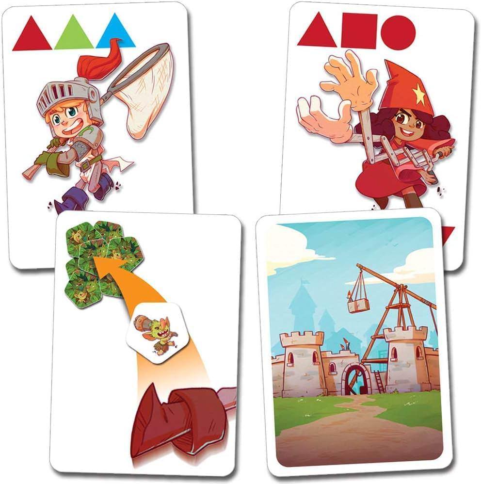 ボードゲーム はじめてのキャッスルパニック ファイアサイドゲームズ 協力型 読み書き不要 小学生 幼児向け 短時間 プレイ約20分 色と形のマッチング モンスターからお城を守る 捕獲作戦 家族団らん 