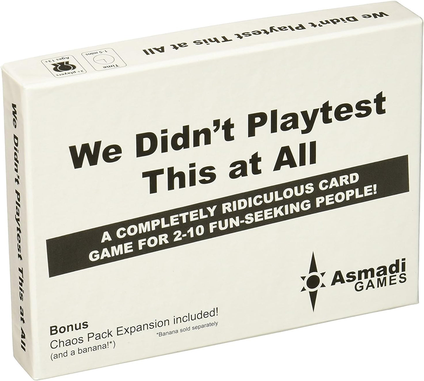 カードゲーム We Didn't Playtest This at All Asmadi Games 予測不可能 理不尽 笑い 混沌 勝利条件 短時間 パーティーゲーム 友人 家族 機転 運 白紙カード オリジナルカード作成 拡張カードセット 混沌パック ミニゲーム ドラゴン カード効果