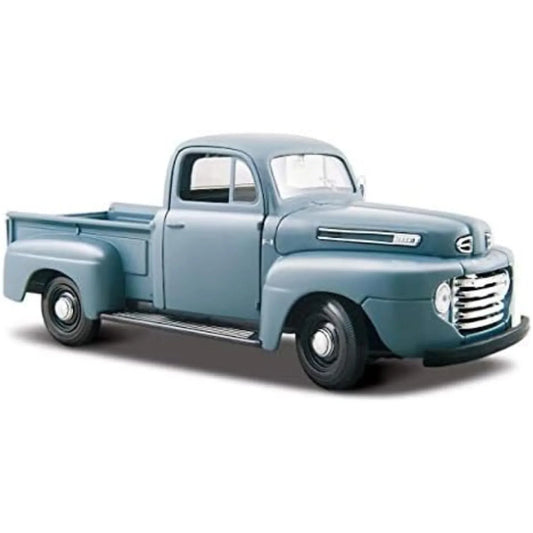 ミニカー フォードF-1 1948年モデル 1/25スケール アメリカ代表ピックアップトラック クラシックカー コレクション プレゼント用 グレーボディ 入念再現 丸型ヘッドライト 精密インテリア フラットヘッドV8エンジン 耐久性設計 労働者の相棒