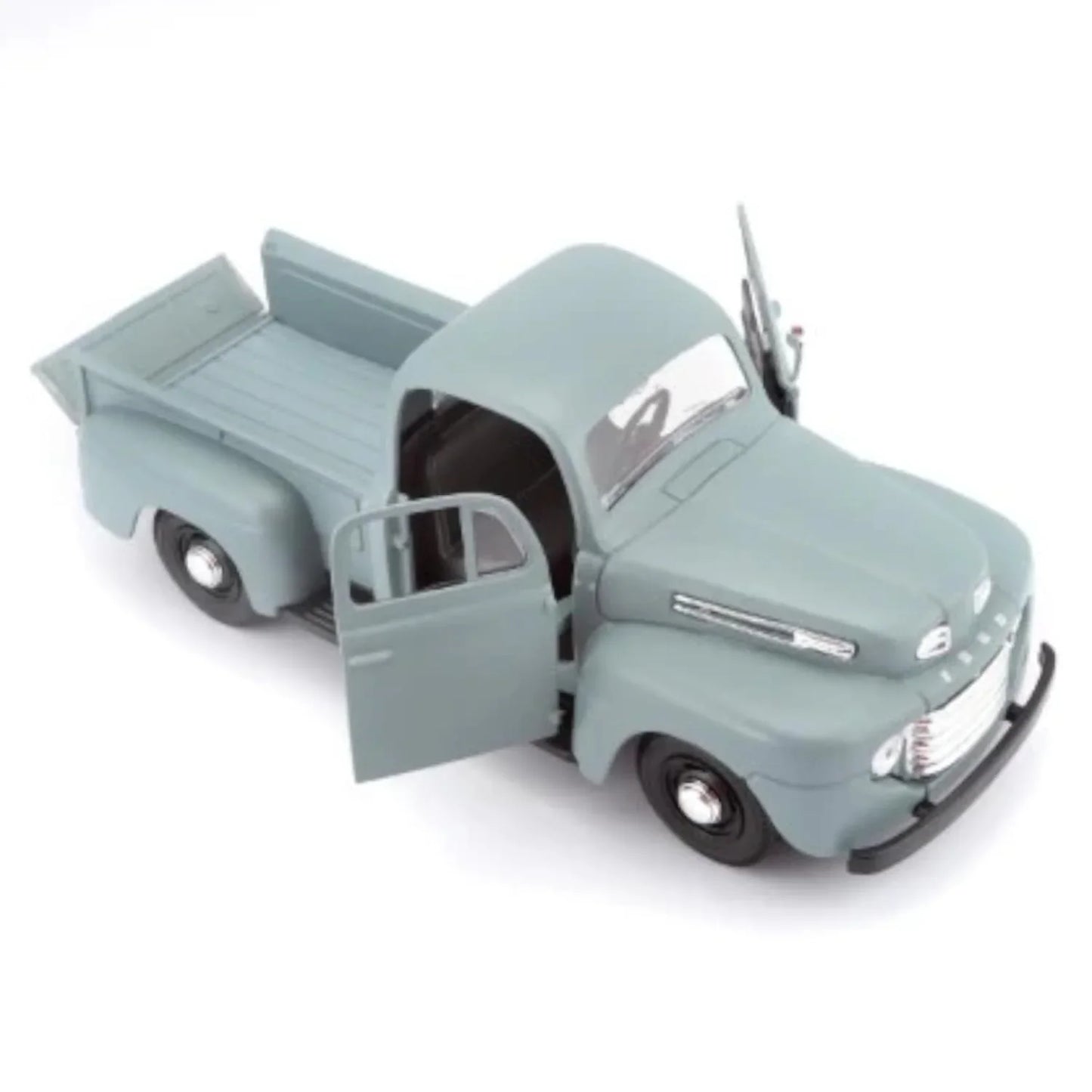 ミニカー フォードF-1 1948年モデル 1/25スケール アメリカ代表ピックアップトラック クラシックカー コレクション プレゼント用 グレーボディ 入念再現 丸型ヘッドライト 精密インテリア フラットヘッドV8エンジン 耐久性設計 労働者の相棒