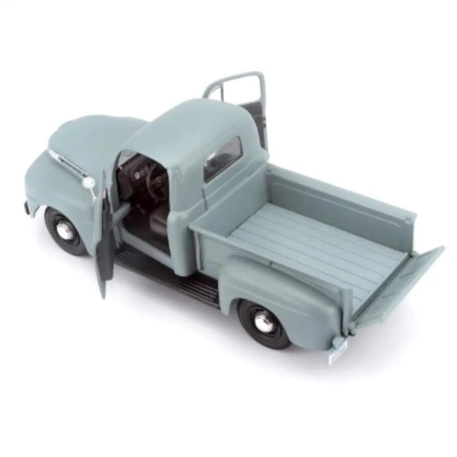 ミニカー フォードF-1 1948年モデル 1/25スケール アメリカ代表ピックアップトラック クラシックカー コレクション プレゼント用 グレーボディ 入念再現 丸型ヘッドライト 精密インテリア フラットヘッドV8エンジン 耐久性設計 労働者の相棒