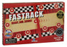 ボードゲーム Fasttrack ファストラック Blue Orange Games 木製 器用さ系 2人対戦専用 ディスクシューティング スピードゲーム 5歳以上 10分 ノンストップ スリル アクション ゴムバンド 10枚ディスク トラック 反射神経