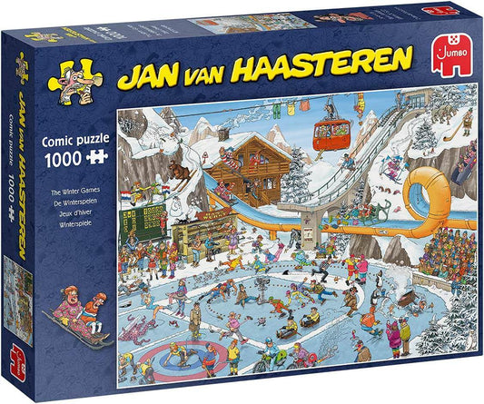 ジグソーパズル ヤン・ファン・ハーステレン ウィンターゲーム 1000ピース ジャンボ社 冬の雪景色アクティビティ多彩なユーモア 隠し要素豊富 高品質リサイクル段ボール使用 約68×49cm 親子共遊び スマートな仕上げ ユニークな芸術作品