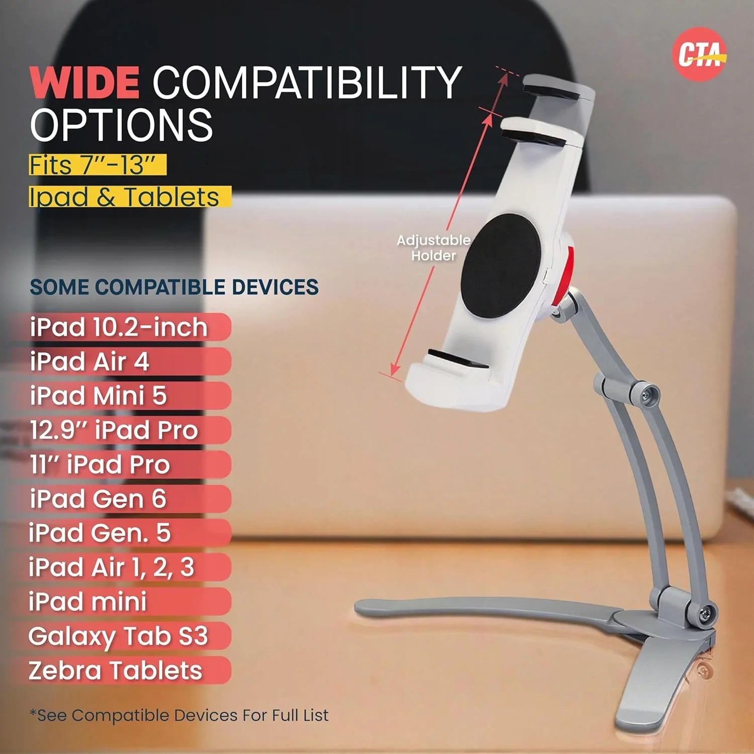 アウトレット品 キッチン 多機能2-in-1キッチンタブレットスタンド CTA Digital 幅6インチから8.75インチ対応 壁掛けと卓上両用 アルミニウム製 軽量 耐久性優れ コンパクト収納 360度回転ヘッドピース 調整可能設置場所選ばず 動画視聴