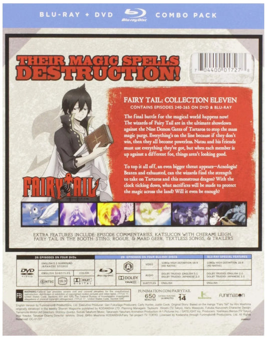 Blu-ray DVD アニメ FAIRY TAIL Collection Eleven フェアリーテイル 魔法ファンタジー 魔導士ギルド冒険 クライマックス物語 ドラゴン炎主人公ナツ 激動ストーリー収録 第240話から第265話 16対9ワイドスクリーン  DVD