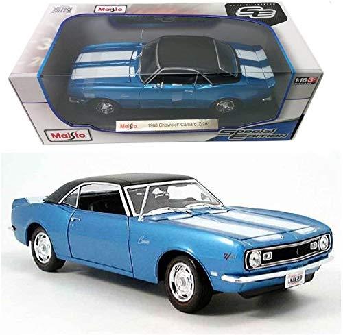 ミニカーモデル CHEVROLET CAMARO SS Z/28 COUPE 1968年 マイスト Maisto 鮮やかライトブルー精緻インテリアエクステリア忠実再現ヴィンテージカー魅力クラシックカー愛好家向けコレクター必携