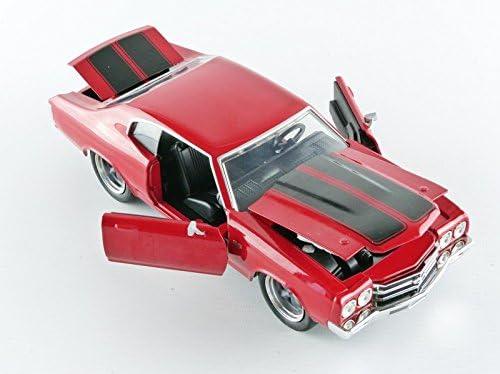 ミニカー Jada Toys シボレー シェベルSS ワイルドスピード Chevrolet Doms Chevelle SS レッド Fast & Furious Movie 1/24 97193R 圧倒的ディテール 高精細再現 マッスルカーコレクション レトロデザイン 魅力的フォルム 魅惑の赤ボディ