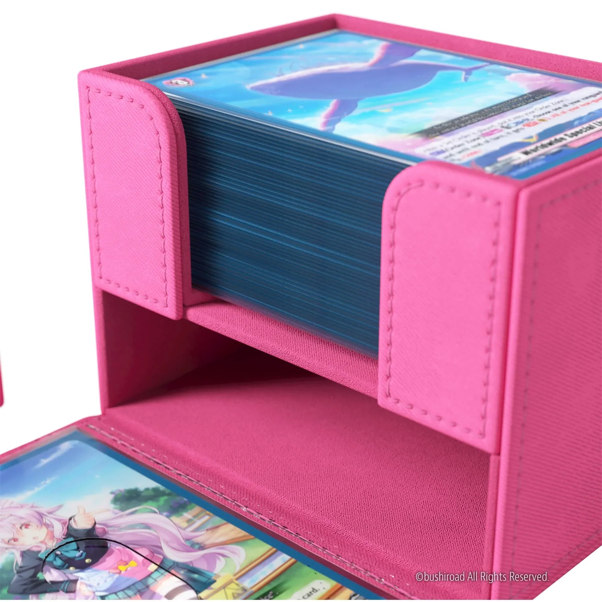 カードゲーム プレミアムデッキボックス Gamegenic Cardfight!! Vanguard Nation's Vault リリカルモナステリオ ピンクカラー 公式設計 強力マグネットロック 保護ポケット付き アクセサリー収納 ダブルスリーブ対応 50枚収納