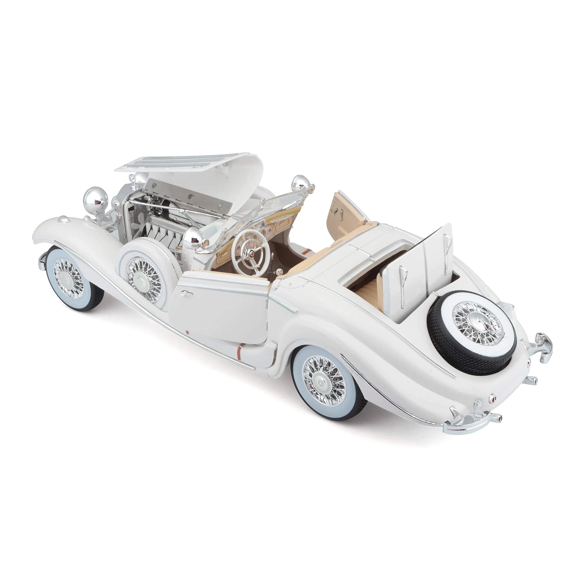アウトレット品 ミニカー メルセデス・ベンツ 1936年式500K ダイキャストスケールモデル コレクターズエディション 名車クラシックカー 1/18ボディライン精巧再現 重厚感漂うヘッドライトグリルバンパーディテール