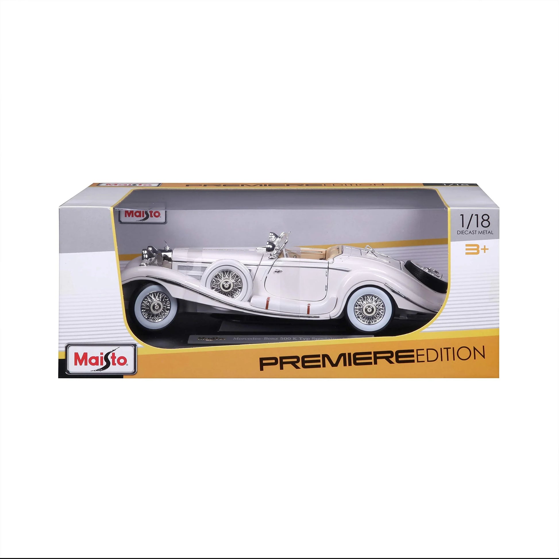 アウトレット品 ミニカー メルセデス・ベンツ 1936年式500K ダイキャストスケールモデル コレクターズエディション 名車クラシックカー 1/18ボディライン精巧再現 重厚感漂うヘッドライトグリルバンパーディテール