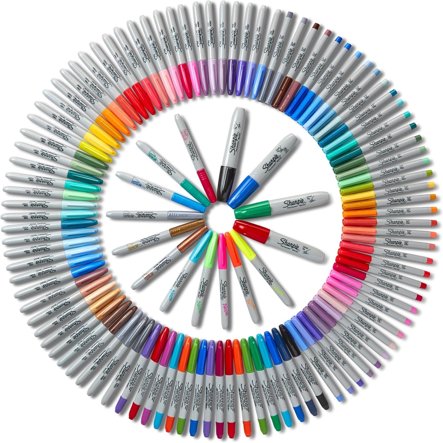 Sharpie Ultimate Collection Permanent Markers, 115-Piece Set, Fine Point and Ultra Fine Point, Two Nib Types, Wide Variety of Colors, Fast-Drying Permanent Ink, Compatible with Paper, Plastic, and Metal, Parallel Import