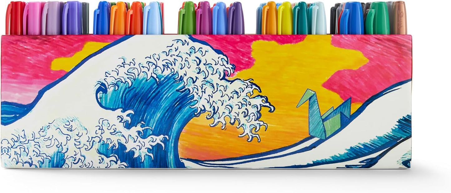 Sharpie Ultimate Collection Permanent Markers, 115-Piece Set, Fine Point and Ultra Fine Point, Two Nib Types, Wide Variety of Colors, Fast-Drying Permanent Ink, Compatible with Paper, Plastic, and Metal, Parallel Import