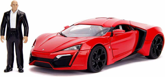 ミニカー ライカン ハイパースポーツ ワイルドスピード SKY MISSION 1/18スケール 赤ボディ 精巧再現 エクステリア 高品質 迫力フォルム コレクション インテリア ヘッドライト テールランプ ホイール 細部作り込み 高性能 エンジン 770馬力