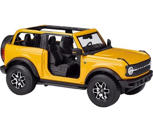 ミニカー フォード ブロンコ バッドランズ 2021年モデル Maisto 1 18スケール タフ ワイルド オフロード SUV アイコニック デザイン オープントップ ラウンドヘッドライト 専用サスペンション 大径タイヤ 電子制御デフロック