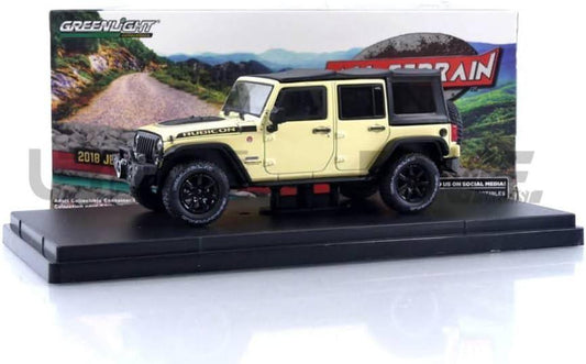 ミニカー Greenlight グリーンライト ジープ ラングラー アンリミテッド ルビコン 2018 1/43 スケール アメリカンオフロード象徴 角張ボディ特徴的7スロットグリル 大径タイヤ無骨機能的デザイン 高精細再現 精巧模型 車好き贈物 コレクション用品