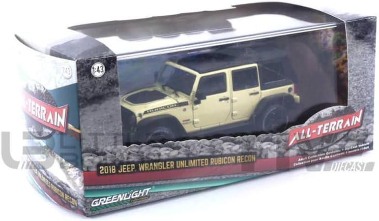 ミニカー Greenlight グリーンライト ジープ ラングラー アンリミテッド ルビコン 2018 1/43 スケール アメリカンオフロード象徴 角張ボディ特徴的7スロットグリル 大径タイヤ無骨機能的デザイン 高精細再現 精巧模型 車好き贈物 コレクション用品