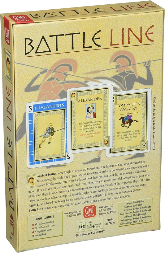 戦略カードゲーム バトルライン アレクサンドロス大王時代 古代マケドニアの部隊配置と隊列形成による知略と駆け引き GMT Games制作 独自の証明システムと特殊戦術カードを備えた二人対戦用