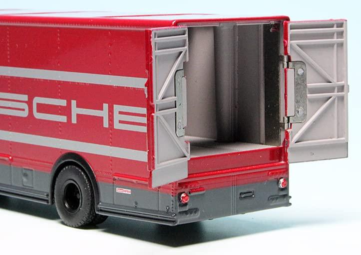 ミニカー Schuco メルセデスベンツ O317 ポルシェトランスポーター 1968 1/64 スケール 流線型フロントデザイン レーシングカラーボディ 大型リアカーゴスペース 黄金期モータースポーツ象徴的名車 高精細再現 コレクション向け 希少価値高い