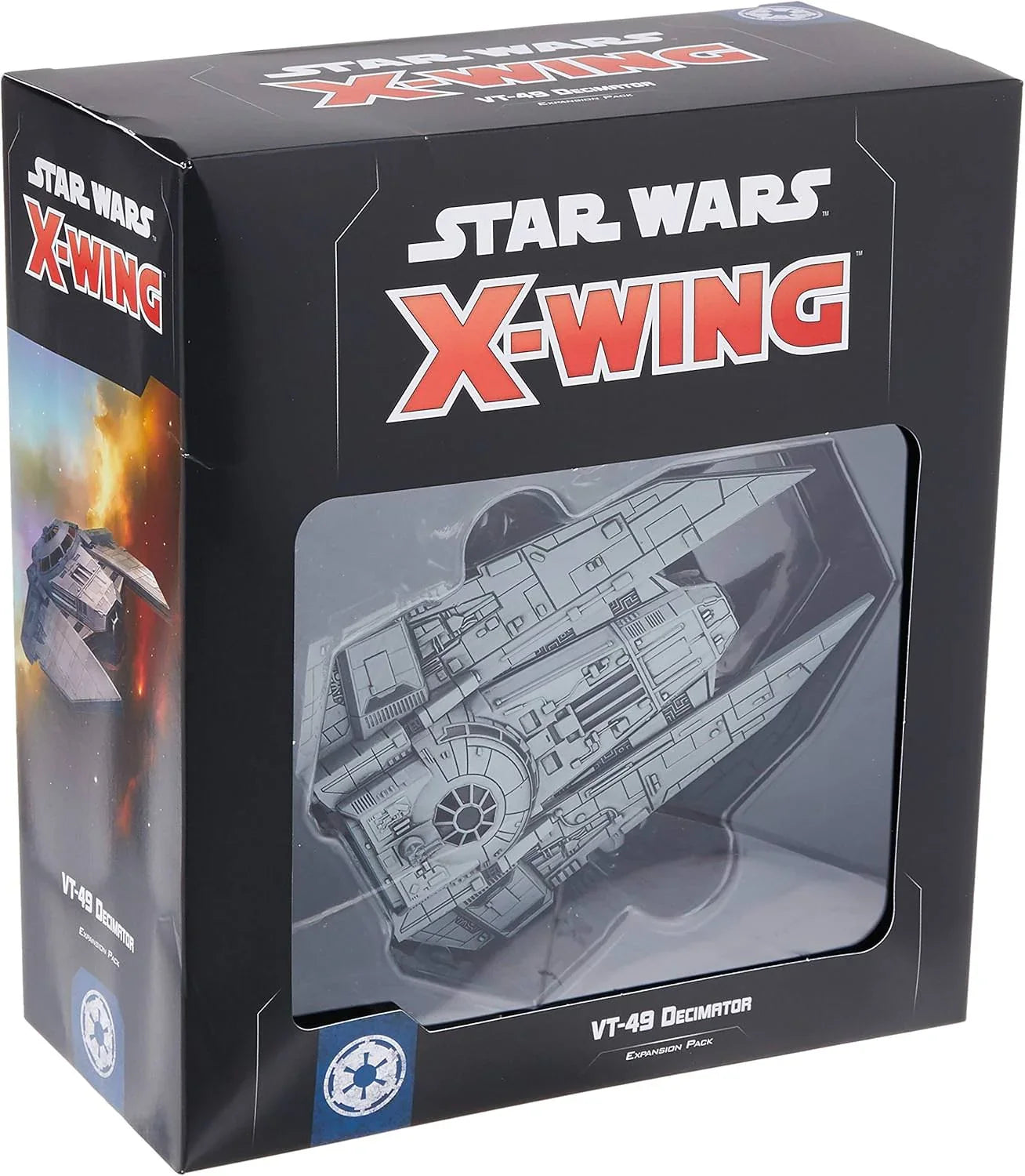 ミニチュアゲーム スター・ウォーズ X-Wing 第2版 VT-49 デシメーター拡張パック Atomic Mass Games 銀河帝国軍の強力な宇宙船 精巧な塗装と詳細なミニチュア 多彩なアップグレードカードと個性的なパイロット搭載