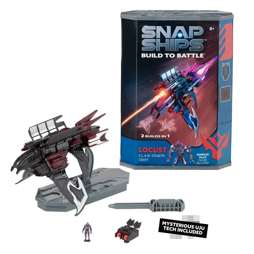 スナップシップ Locust K.L.A.W. Stealth Craft Snap Ships 未来の宇宙戦闘 組み立て式宇宙船 高度なステルスドライブ搭載 CL-ARMロケット 実弾射撃 ハイパーベロシティレールガン モジュール式設計 創造力と自由な組み立て