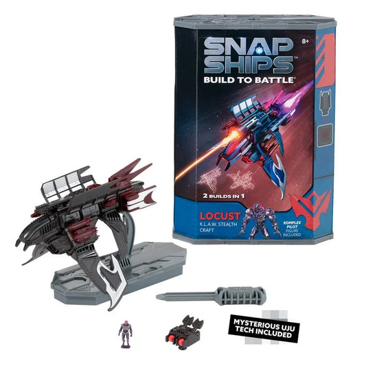 スナップシップ Locust K.L.A.W. Stealth Craft Snap Ships 未来の宇宙戦闘 組み立て式宇宙船 高度なステルスドライブ搭載 CL-ARMロケット 実弾射撃 ハイパーベロシティレールガン モジュール式設計 創造力と自由な組み立て
