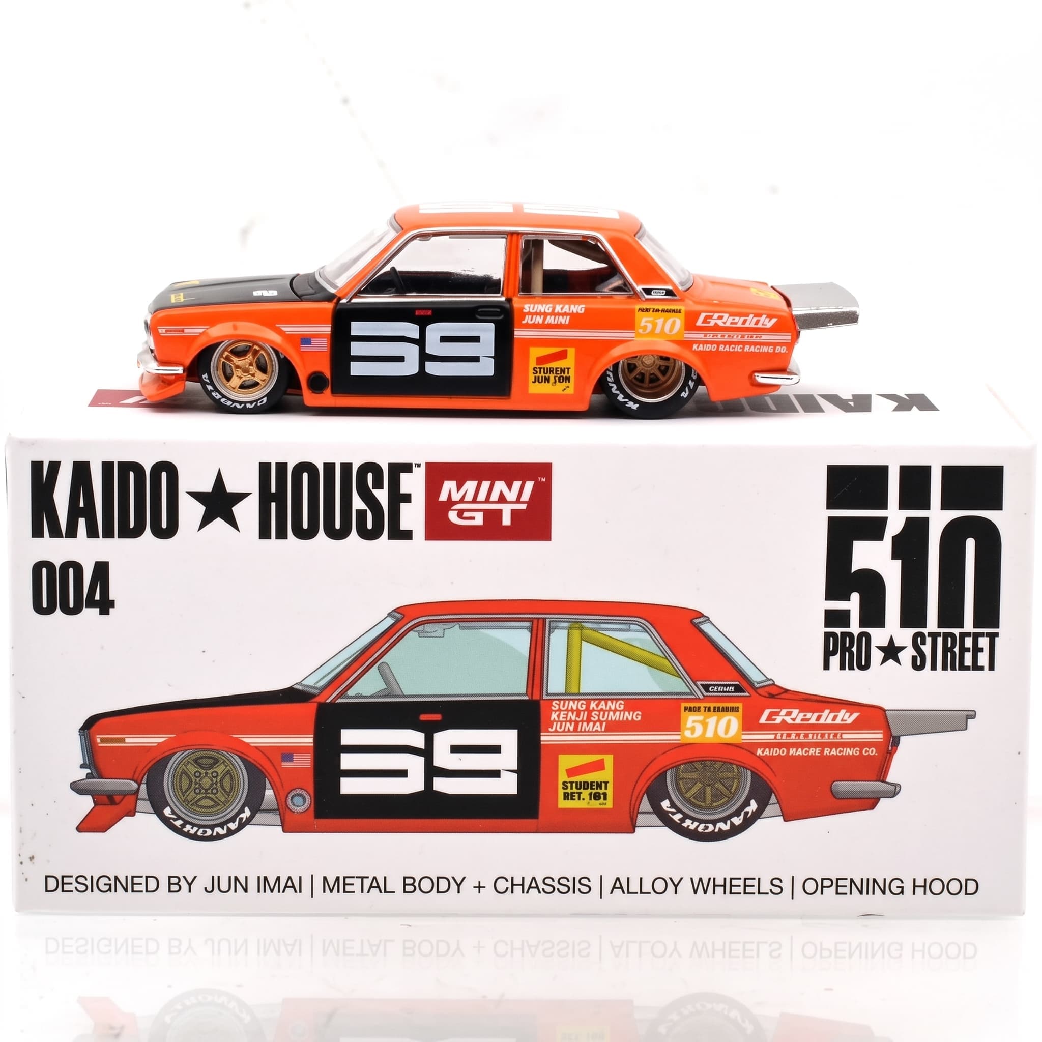ミニカー ダットサン 510 プロストリート 1 64 スケール コレクション ミニジーティー 1971 年式 カスタムカー 日本車 モデル 精密 ディテール ストリート カスタム KAIDOHOUSE コラボレーション 品質 重視 高評価 ミニカー 日本の カー カルチャー 象徴