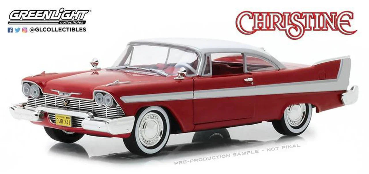 ミニカー 1958年型プリマス・フューリー 映画クリスティーン 名車 完全再現 グリーンライト ブランド 精巧 模型 映画ファン カーマニア 心を掴む 赤白ツートンカラー フロントグリル クロームパーツ デザイン 丁寧 高品質 仕上げ インテリア