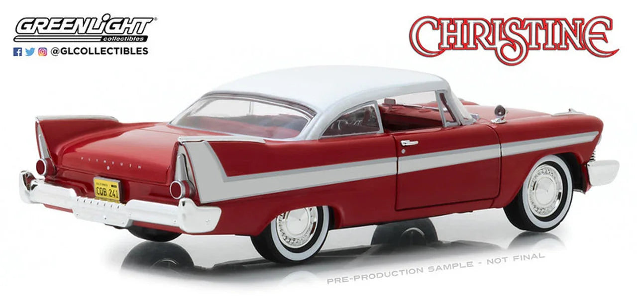 ミニカー 1958年型プリマス・フューリー 映画クリスティーン 名車 完全再現 グリーンライト ブランド 精巧 模型 映画ファン カーマニア 心を掴む 赤白ツートンカラー フロントグリル クロームパーツ デザイン 丁寧 高品質 仕上げ インテリア
