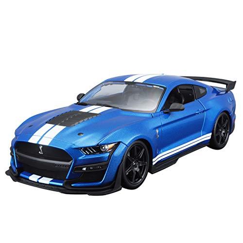 ダイキャストモデルカー 2020年マスタング シェルビーGT500 ブルー スペシャルエディション Maisto ブランド 軽量ベント付きドライカーボンファイバーフード開閉式ドアトランクボンネット搭載高性能5.2リッターV8エンジン再現