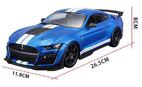 ダイキャストモデルカー 2020年マスタング シェルビーGT500 ブルー スペシャルエディション Maisto ブランド 軽量ベント付きドライカーボンファイバーフード開閉式ドアトランクボンネット搭載高性能5.2リッターV8エンジン再現