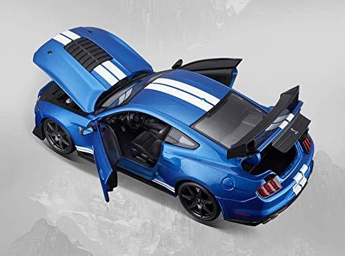 ダイキャストモデルカー 2020年マスタング シェルビーGT500 ブルー スペシャルエディション Maisto ブランド 軽量ベント付きドライカーボンファイバーフード開閉式ドアトランクボンネット搭載高性能5.2リッターV8エンジン再現